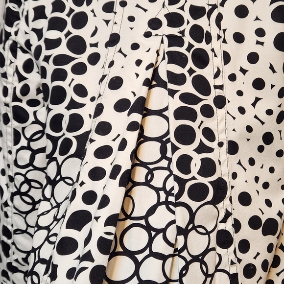 Appraisal Jacket Black White Circle Print Small Large Button A Frame Flare - Picture 9 of 14